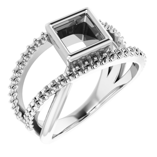 Bezel-Set Criss-Cross Ring