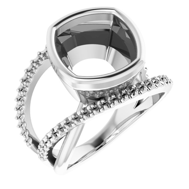 Bezel-Set Criss-Cross Ring