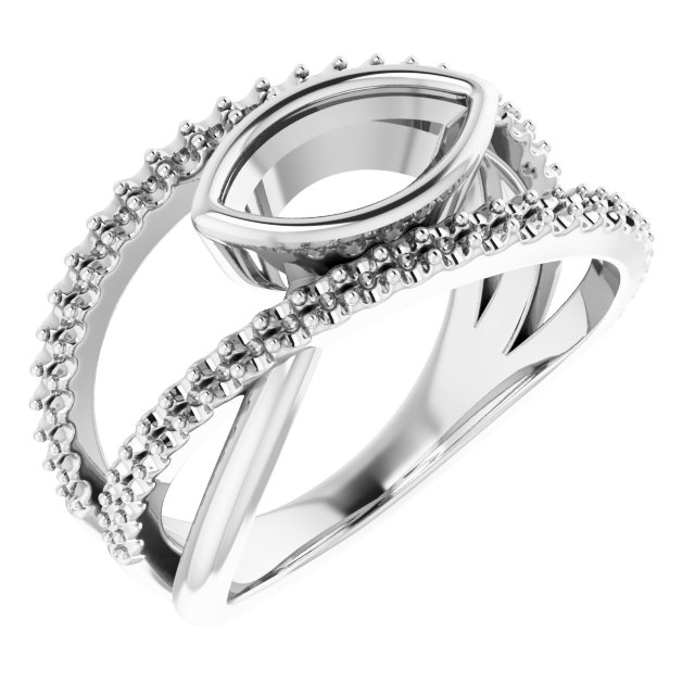 Bezel-Set Criss-Cross Ring