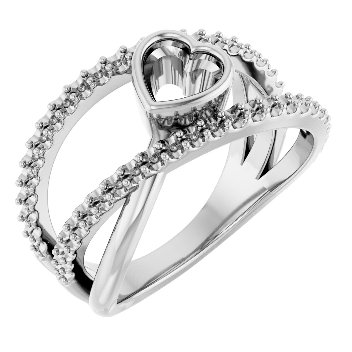 Bezel-Set Criss-Cross Ring