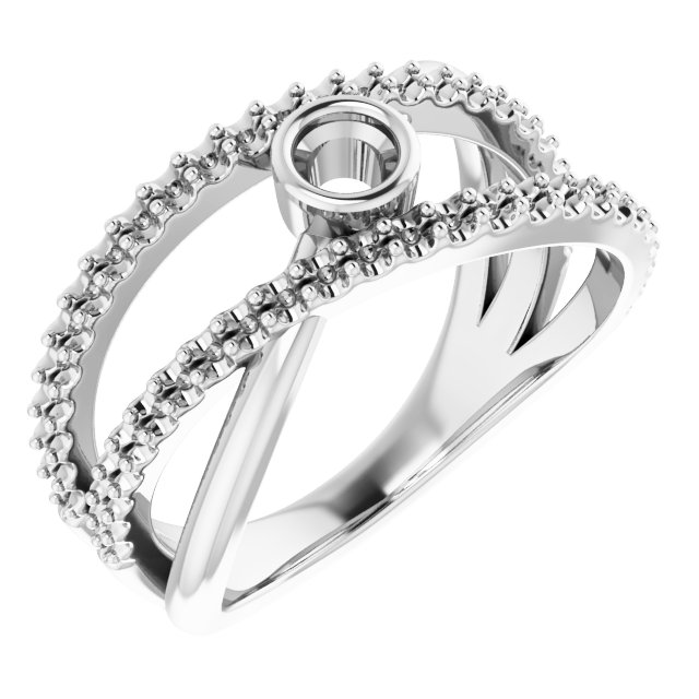 Bezel-Set Criss-Cross Ring