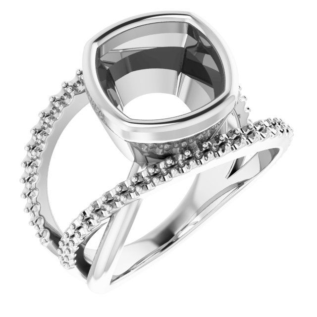 Bezel-Set Criss-Cross Ring