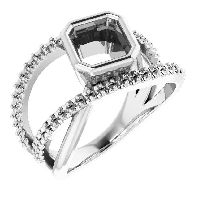 Bezel-Set Criss-Cross Ring