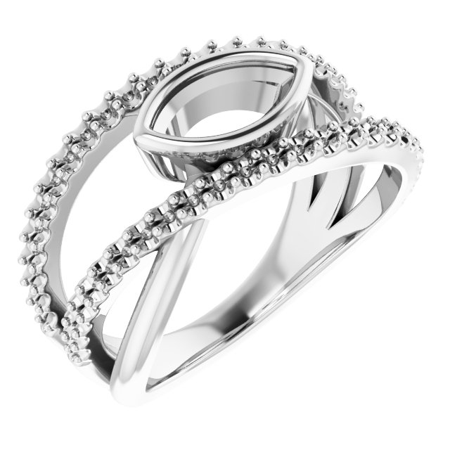 Bezel-Set Criss-Cross Ring