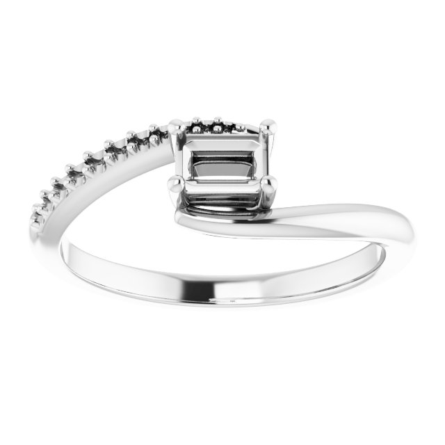 9x7 mm Emerald Ring Mounting view 3