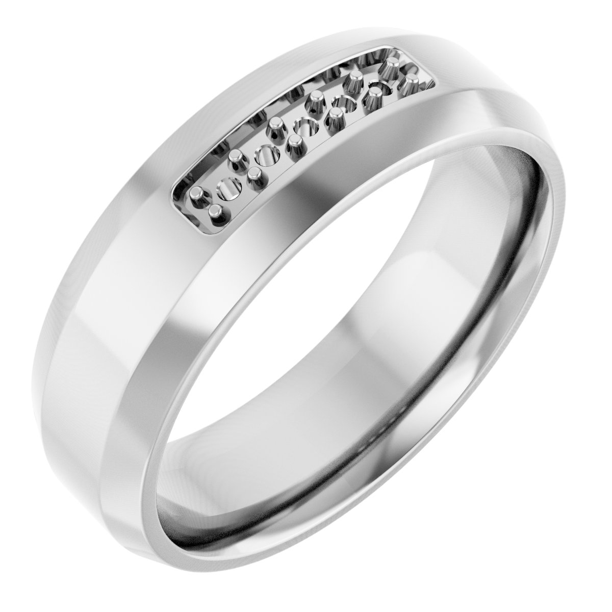 Beveled-Edge Five-Stone Band