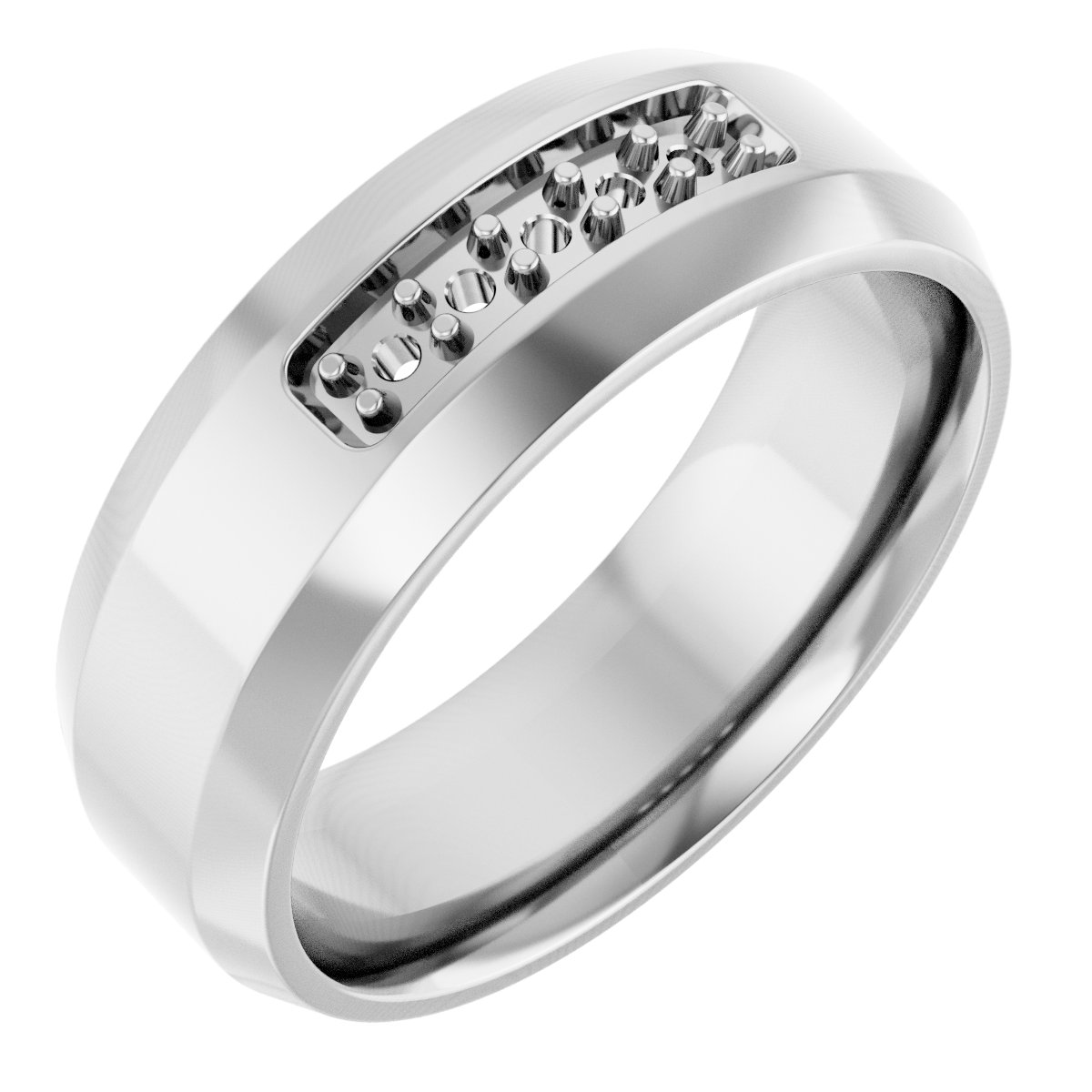 Beveled-Edge Five-Stone Band