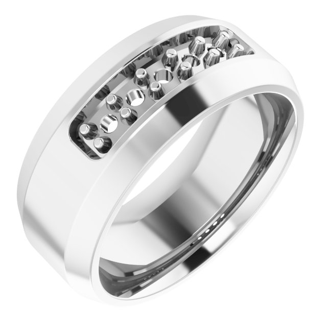 Beveled-Edge Five-Stone Band