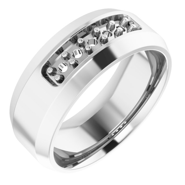 Beveled-Edge Five-Stone Band