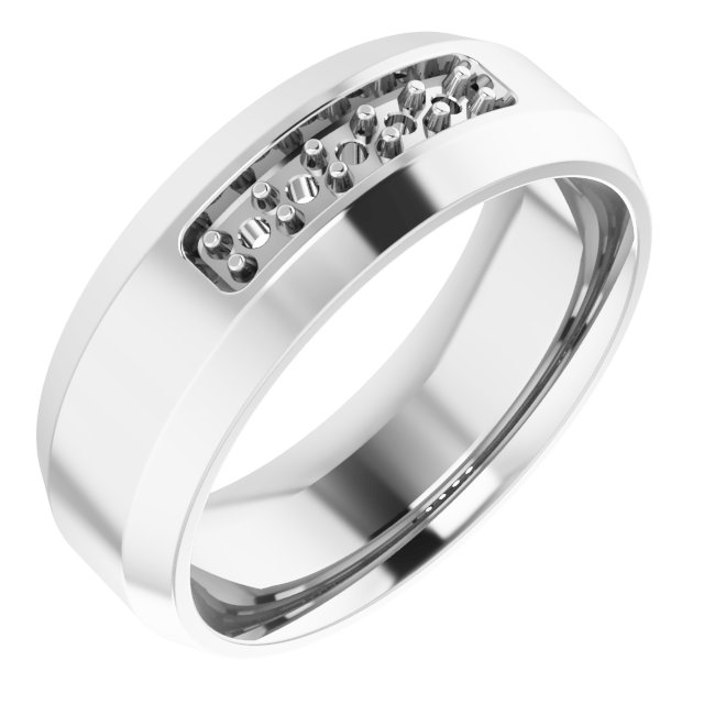 Beveled-Edge Five-Stone Band