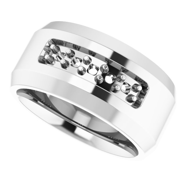 3 mm Asscher Mens Band Mounting view 5