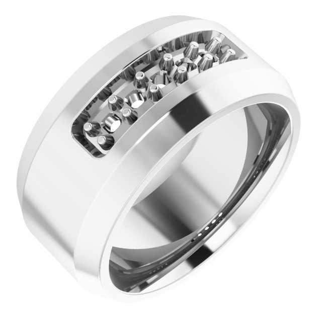 3 mm Asscher Mens Band Mounting