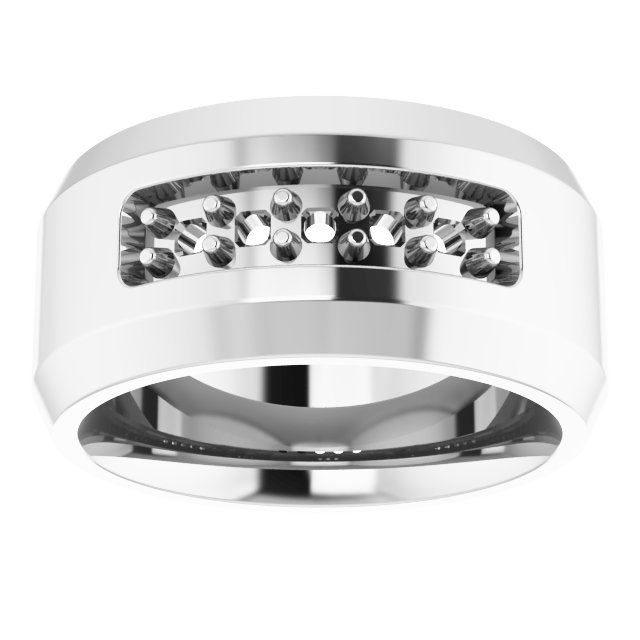 3 mm Asscher Mens Band Mounting view 3