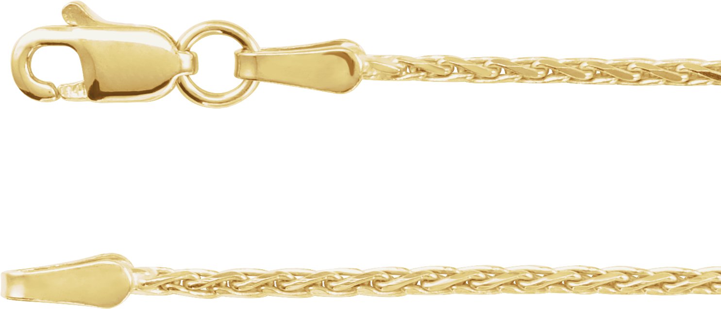 14K Yellow 1.5 mm Diamond-Cut Wheat 24" Chain