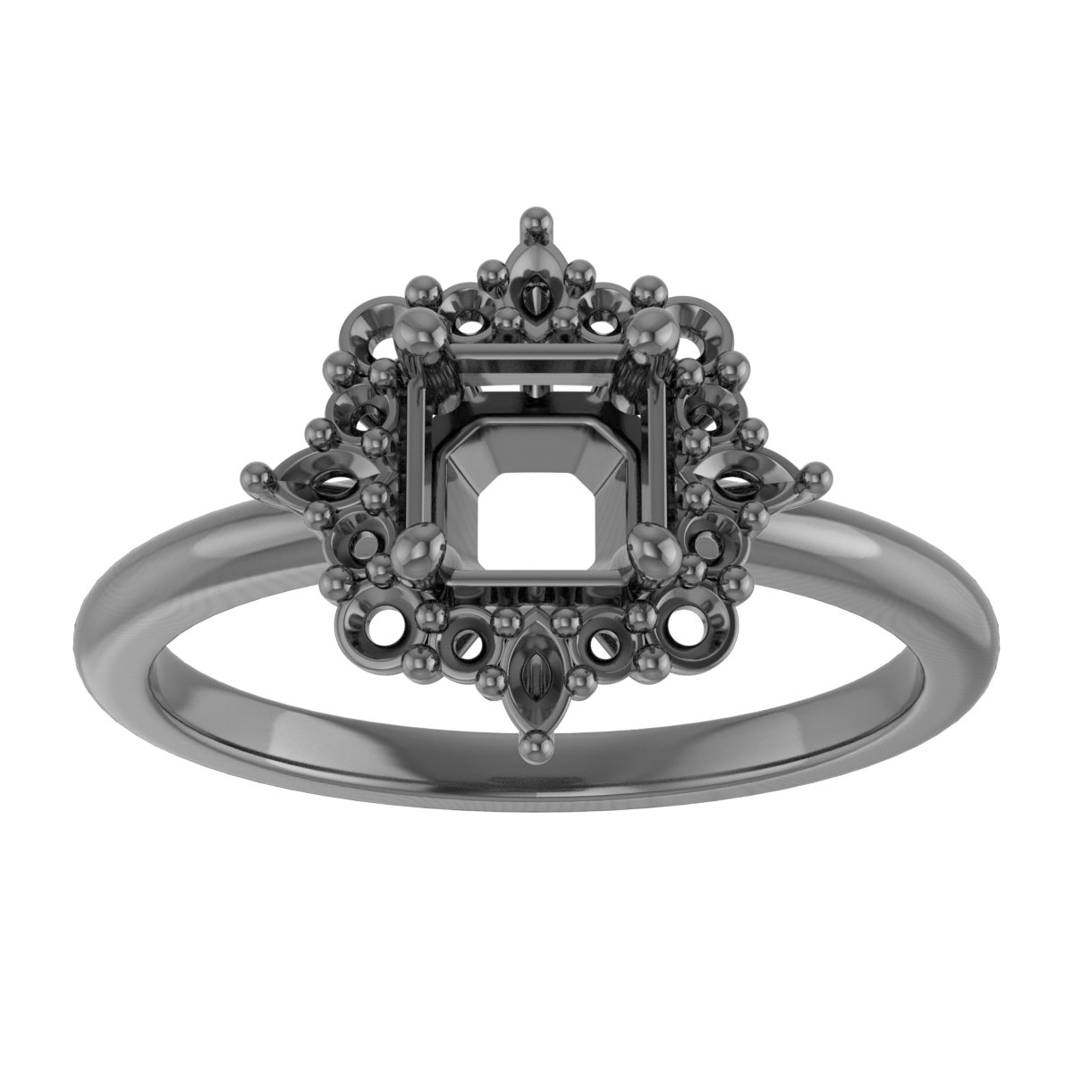 4.8 mm Round Engagement Ring Mounting view 3