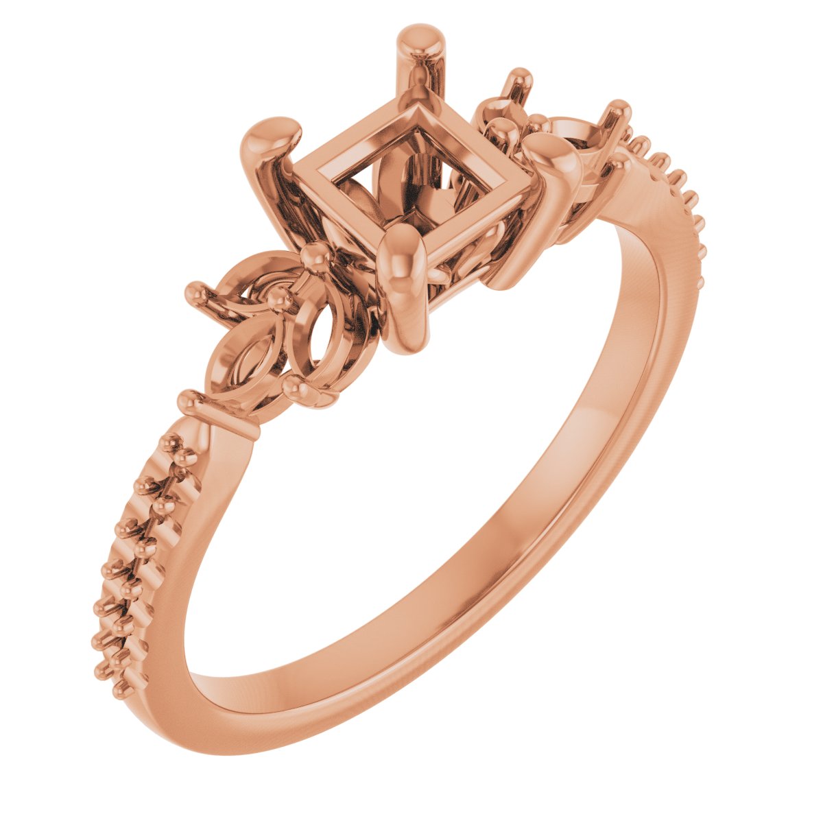 Accented Floral Engagement Ring or Band