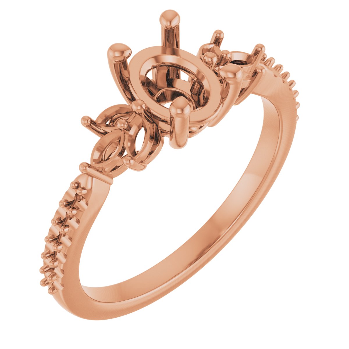 Accented Floral Engagement Ring or Band