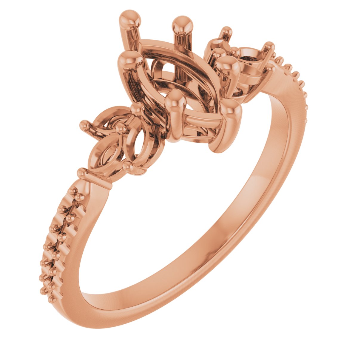 Accented Floral Engagement Ring or Band