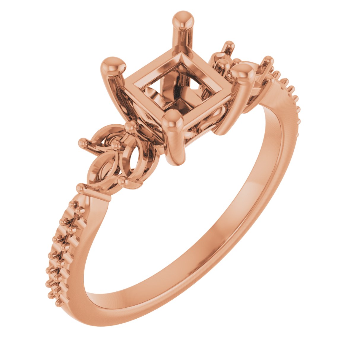 Accented Floral Engagement Ring or Band
