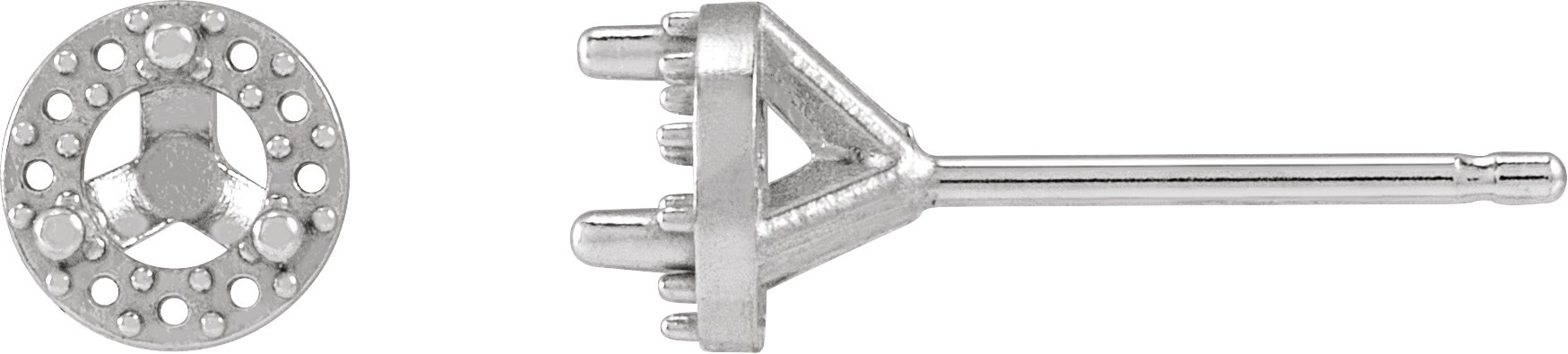 Round 3-Prong Halo-Style Stud Earrings