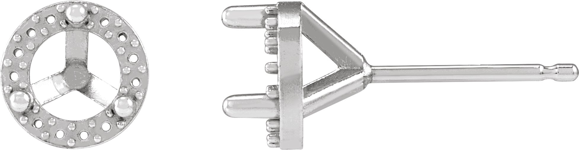 Round 3-Prong Halo-Style Stud Earrings
