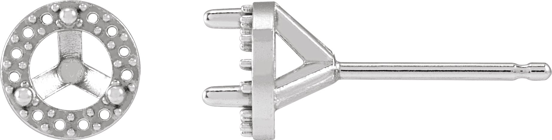 Round 3-Prong Halo-Style Stud Earrings