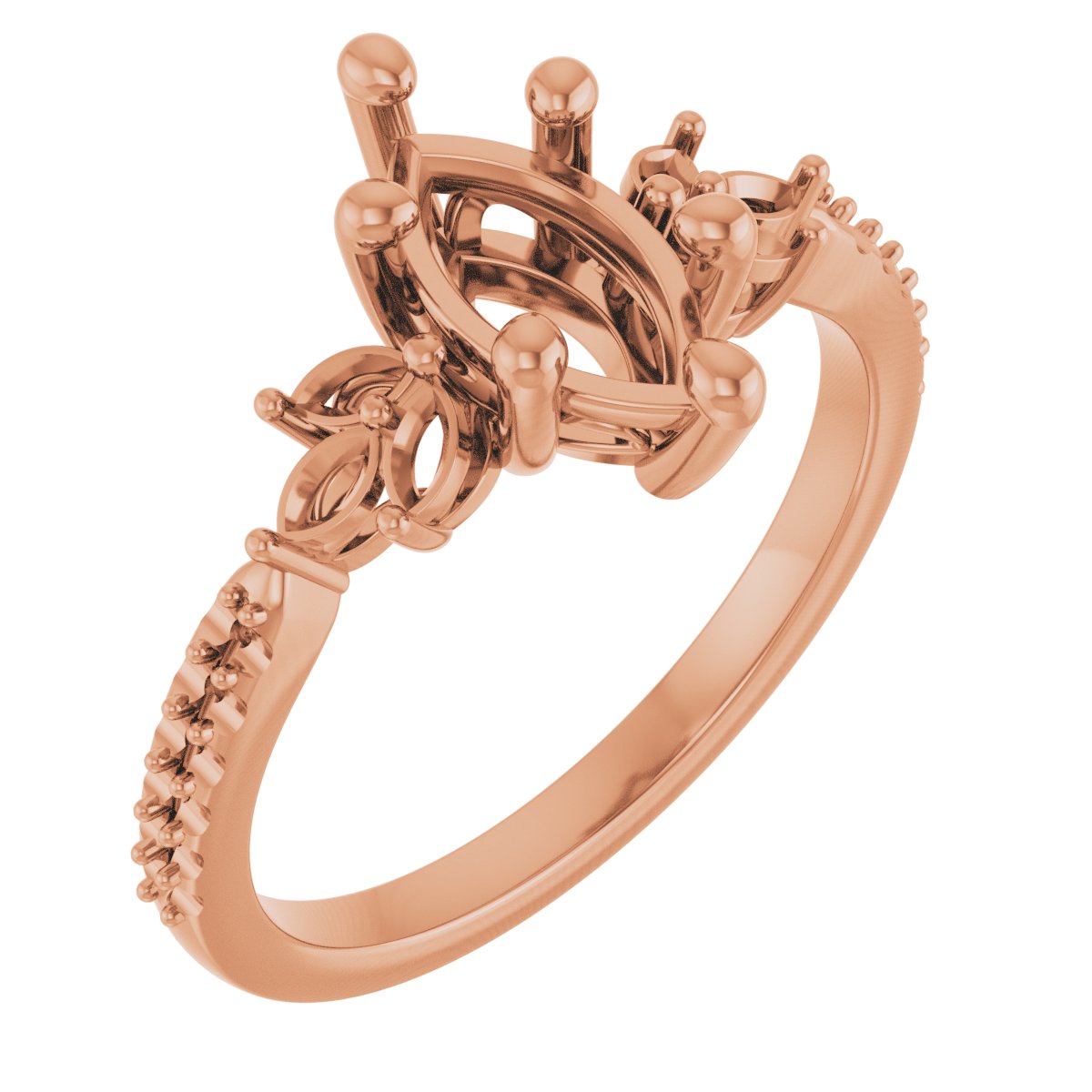 Accented Floral Engagement Ring or Band