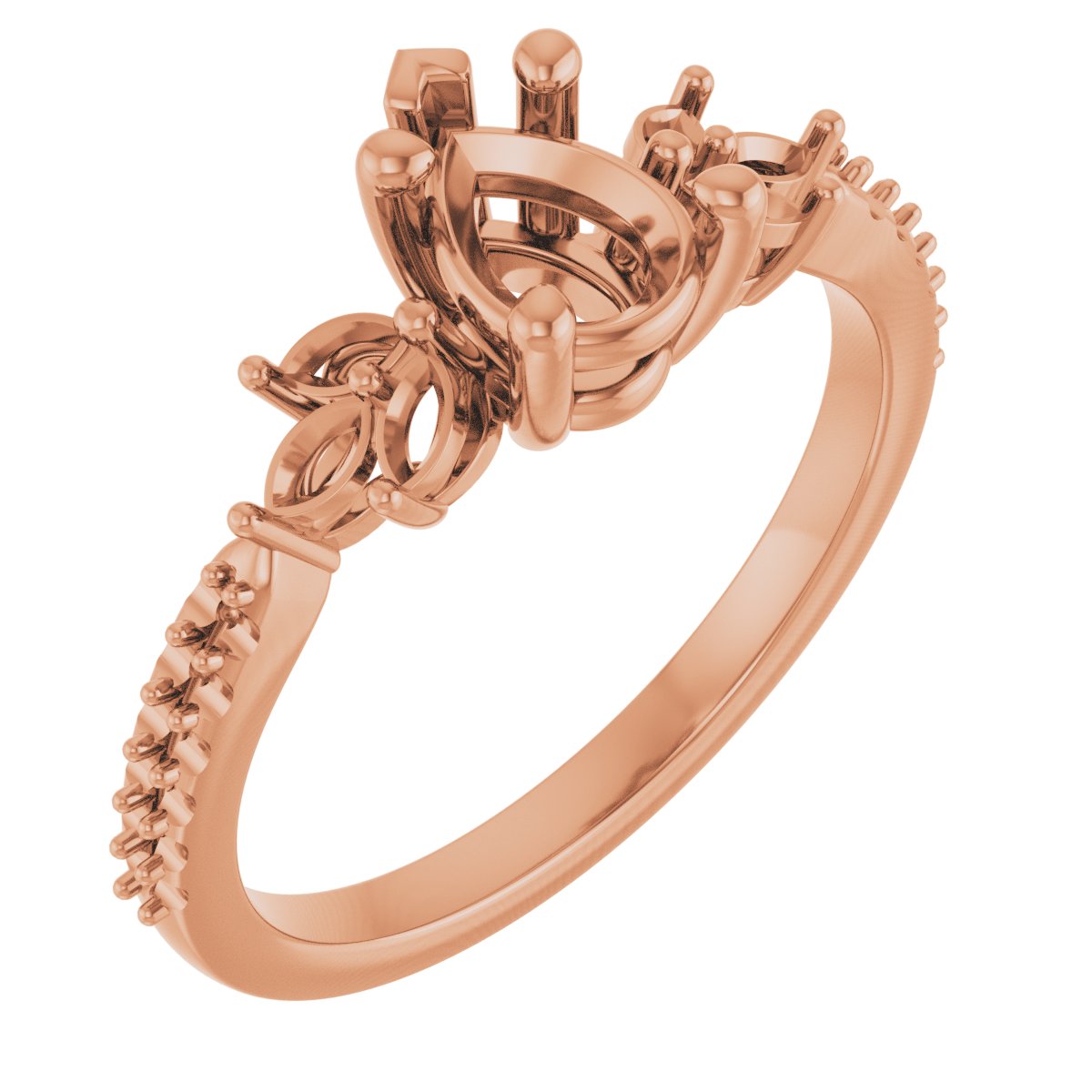 Accented Floral Engagement Ring or Band