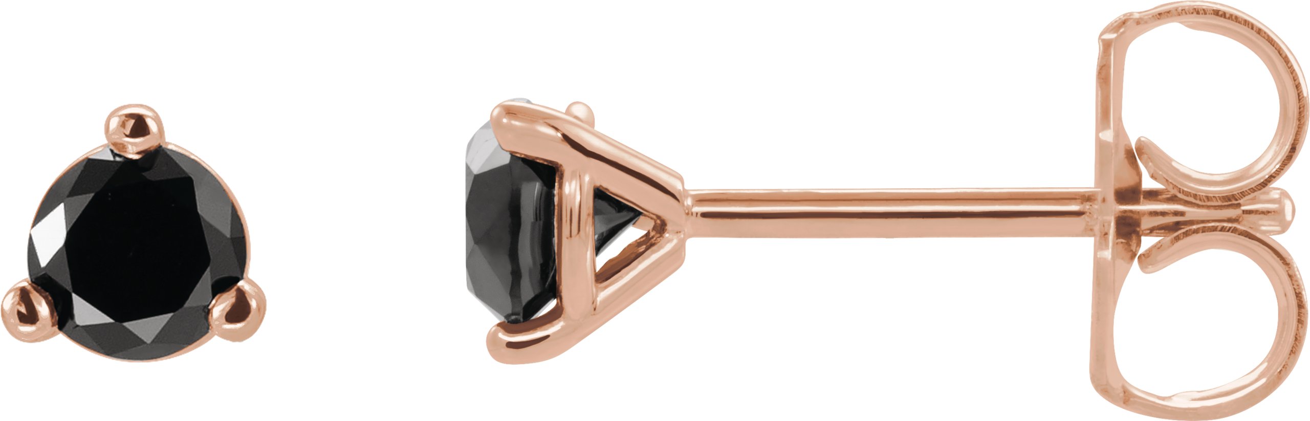 14K Rose 1 1/8 CTW Natural Black Diamond Earrings
