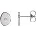 Sterling Silver .0025 CT Natural Diamond Gibbous Moon Phase Earring