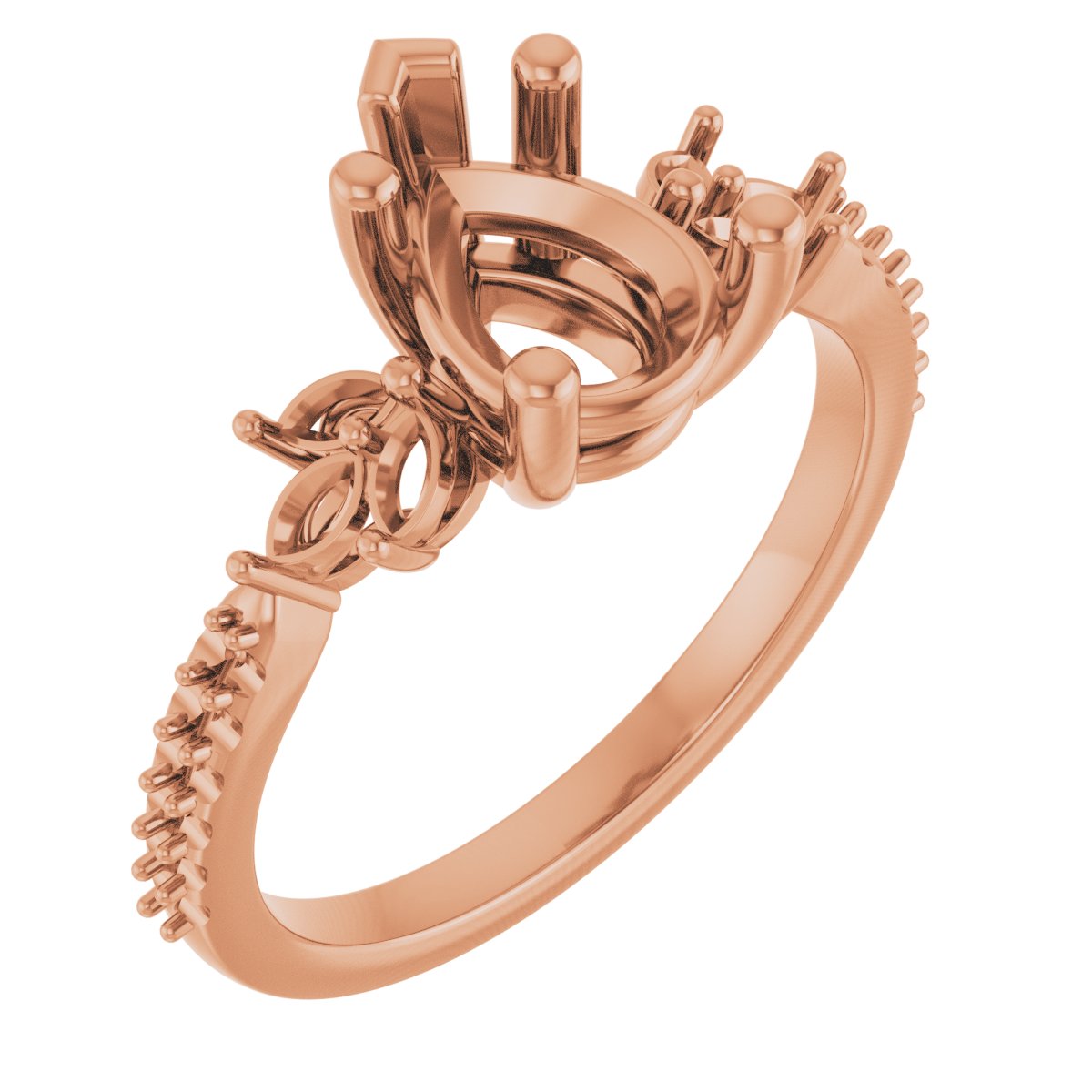 Accented Floral Engagement Ring or Band