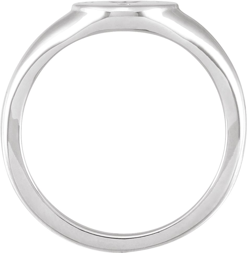 Sterling Silver 9.3 mm Compass Signet Ring
