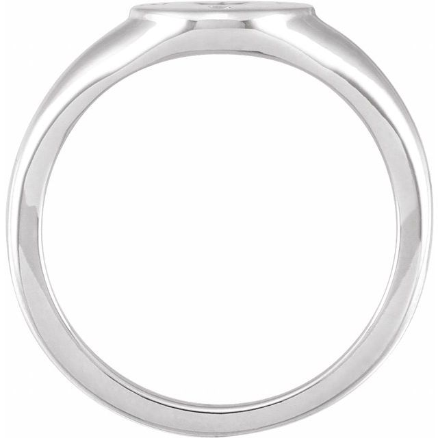 Sterling Silver 9.3 mm Compass Signet Ring 
