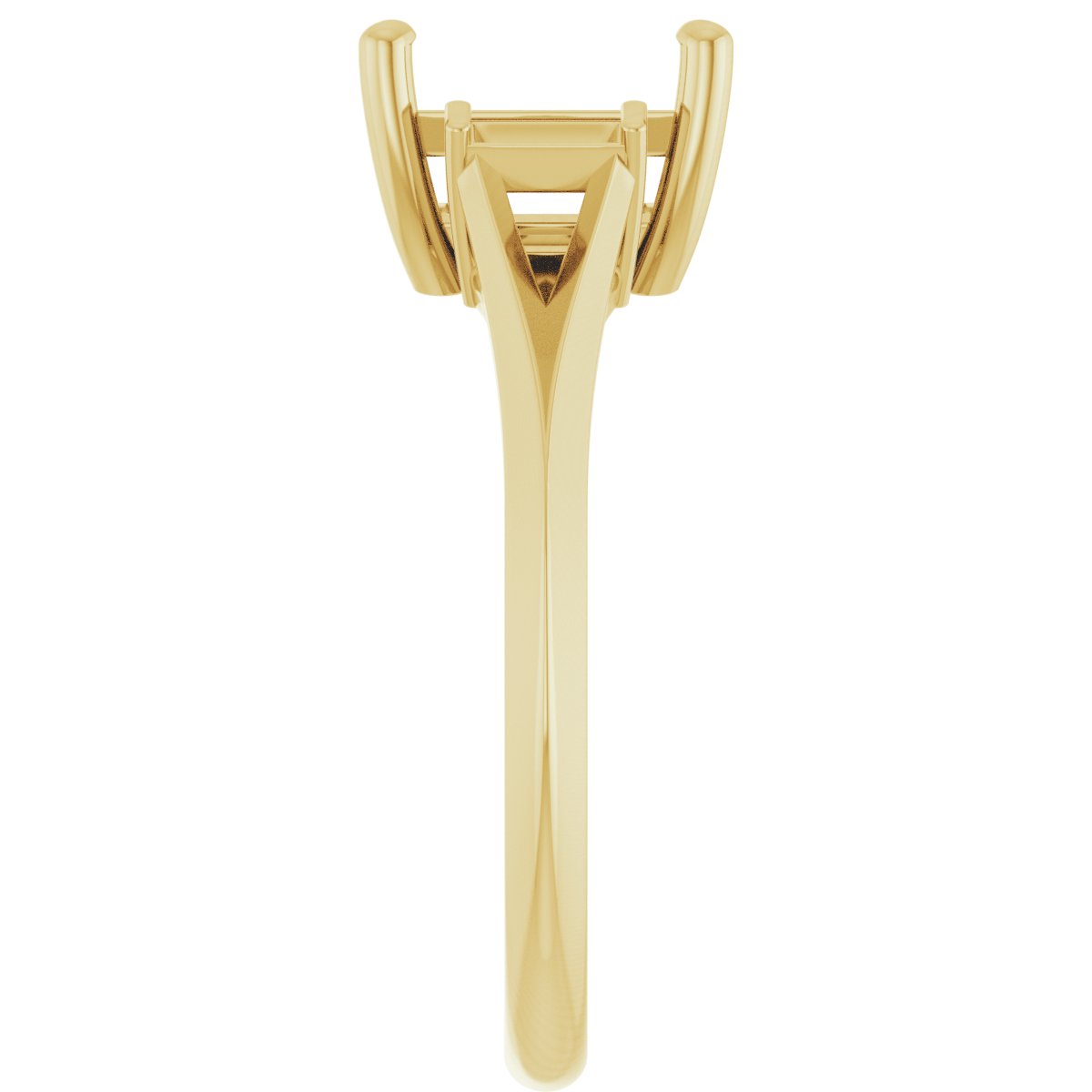 18K Yellow Gold 7 mm Square Engagement Ring Mounting