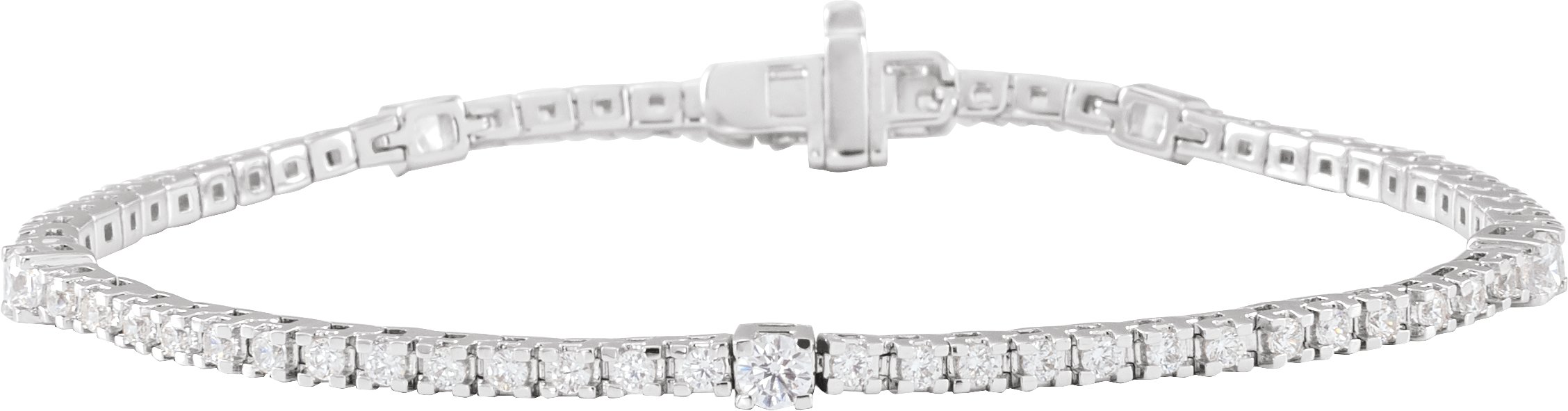14K White 1 3/4 CTW Lab-Grown Diamond 7" Line Bracelet