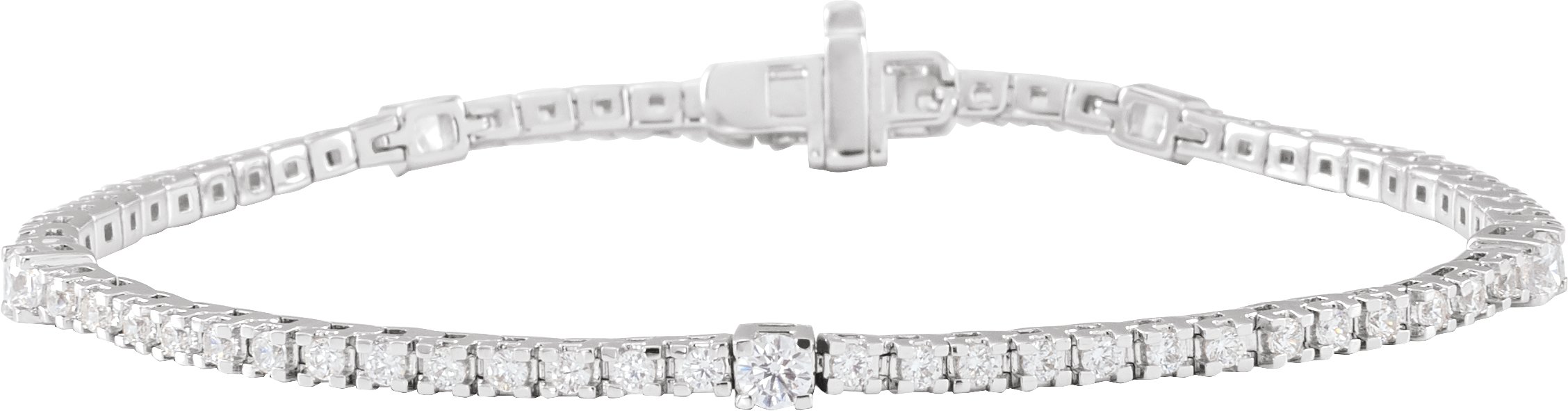 14K White 1.75 CTW Lab Grown Diamond 7 inch Line Bracelet Ref 19716507