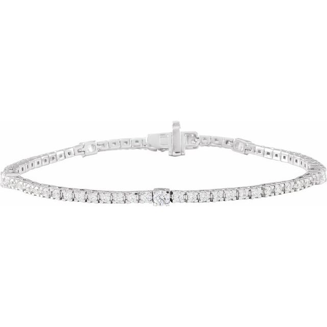 14K White 1 3/4 CTW Lab-Grown Diamond 7 Line Bracelet