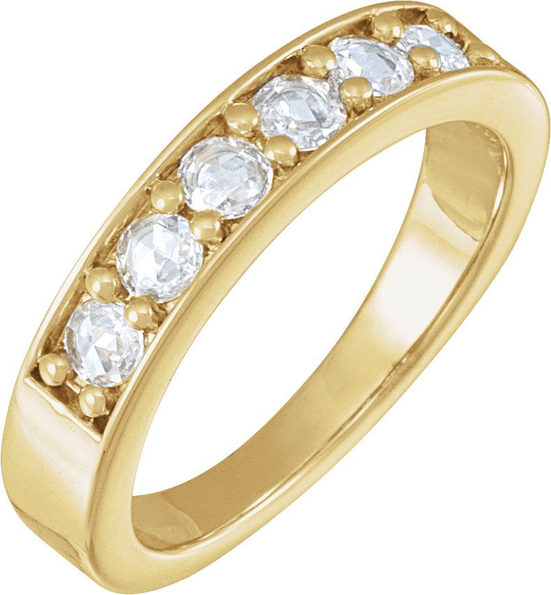 14K Yellow 1/3 CTW Natural Rose-Cut Diamond Anniversary Band