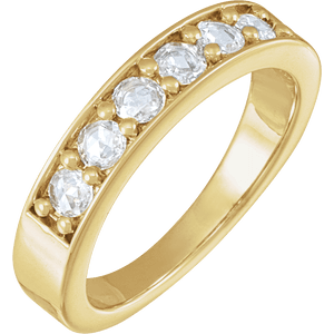 gold anniversary band with rose cut diamonds