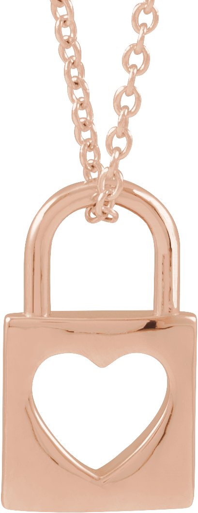 Pierced Heart Lock Necklace or Pendant