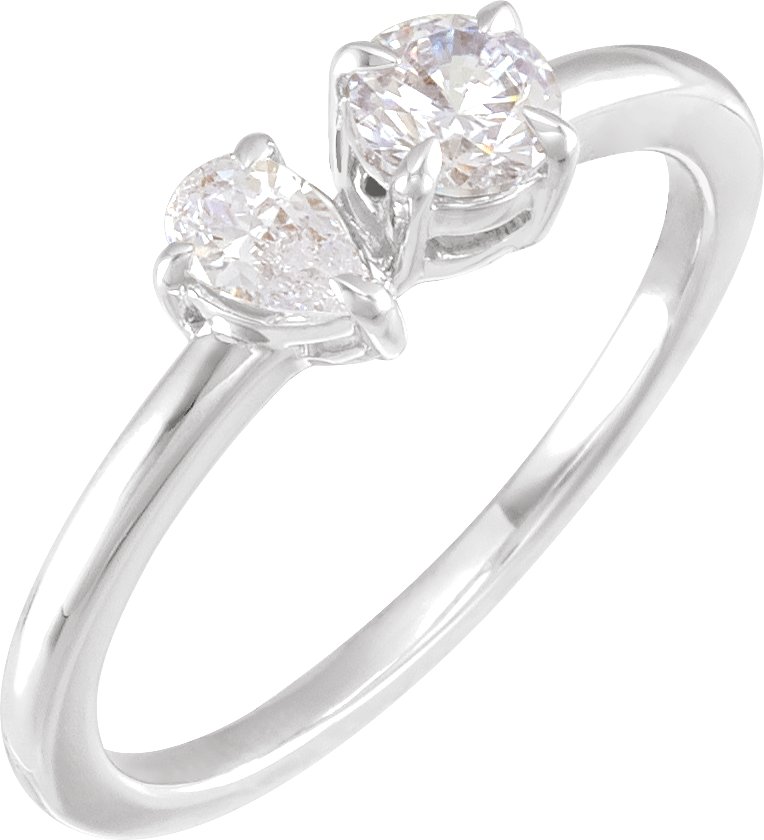 14K White 0.625 CTW Lab Grown Diamond Two Stone Ring Ref 19715985