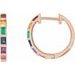 14K Rose Natural Multi-Gemstone Rainbow Hoop Earrings