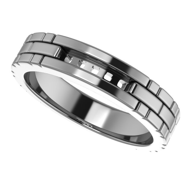 5x3 mm Emerald Mens Band Mounting view 5