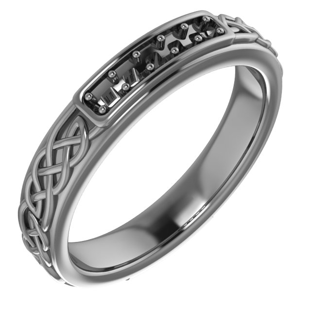 2.3 x 2.3 mm Asscher Band Mounting