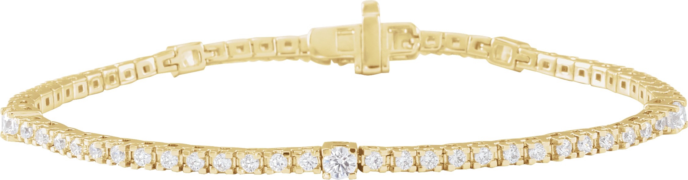 14K Yellow 1.75 CTW Lab Grown Diamond 7 inch Line Bracelet Ref 19716506