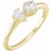14K Yellow 5/8 CTW Lab-Grown Diamond Two-Stone Ring