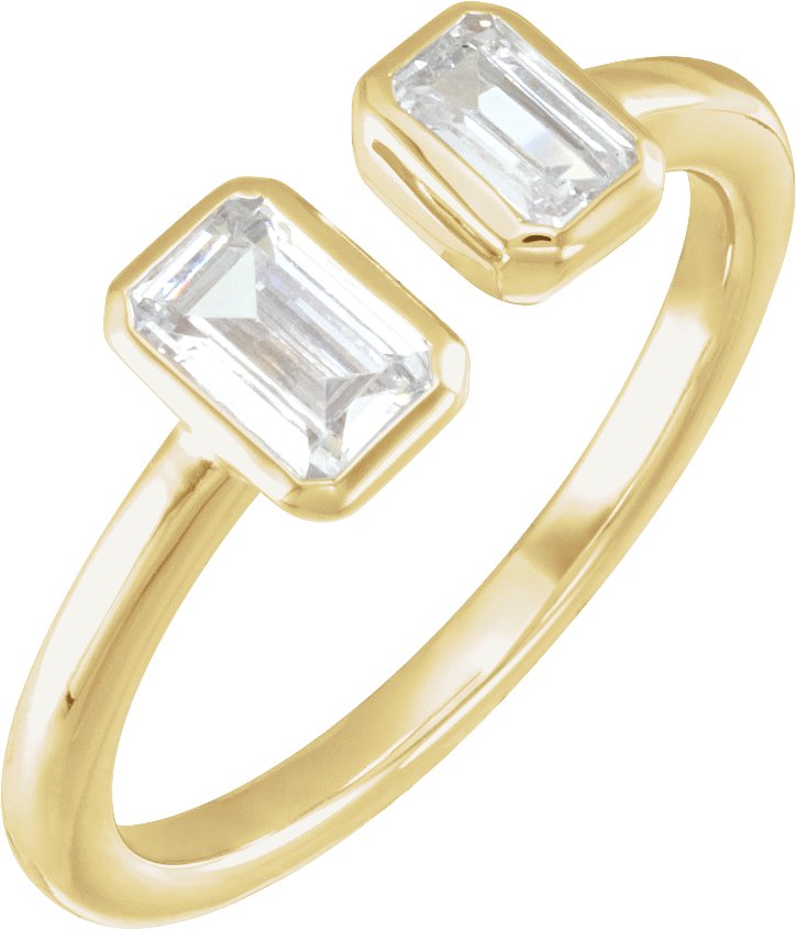 14K Yellow 1 CTW Lab-Grown Diamond Two-Stone Ring