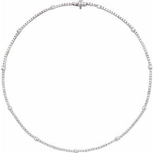 14K White 4 CTW Lab-Grown Diamond 16" Necklace