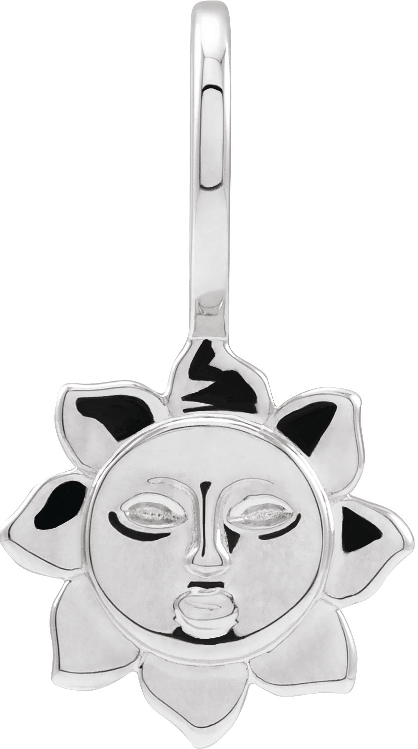 Sterling Silver 17.8x9.9 mm Sun Pendant/Charm