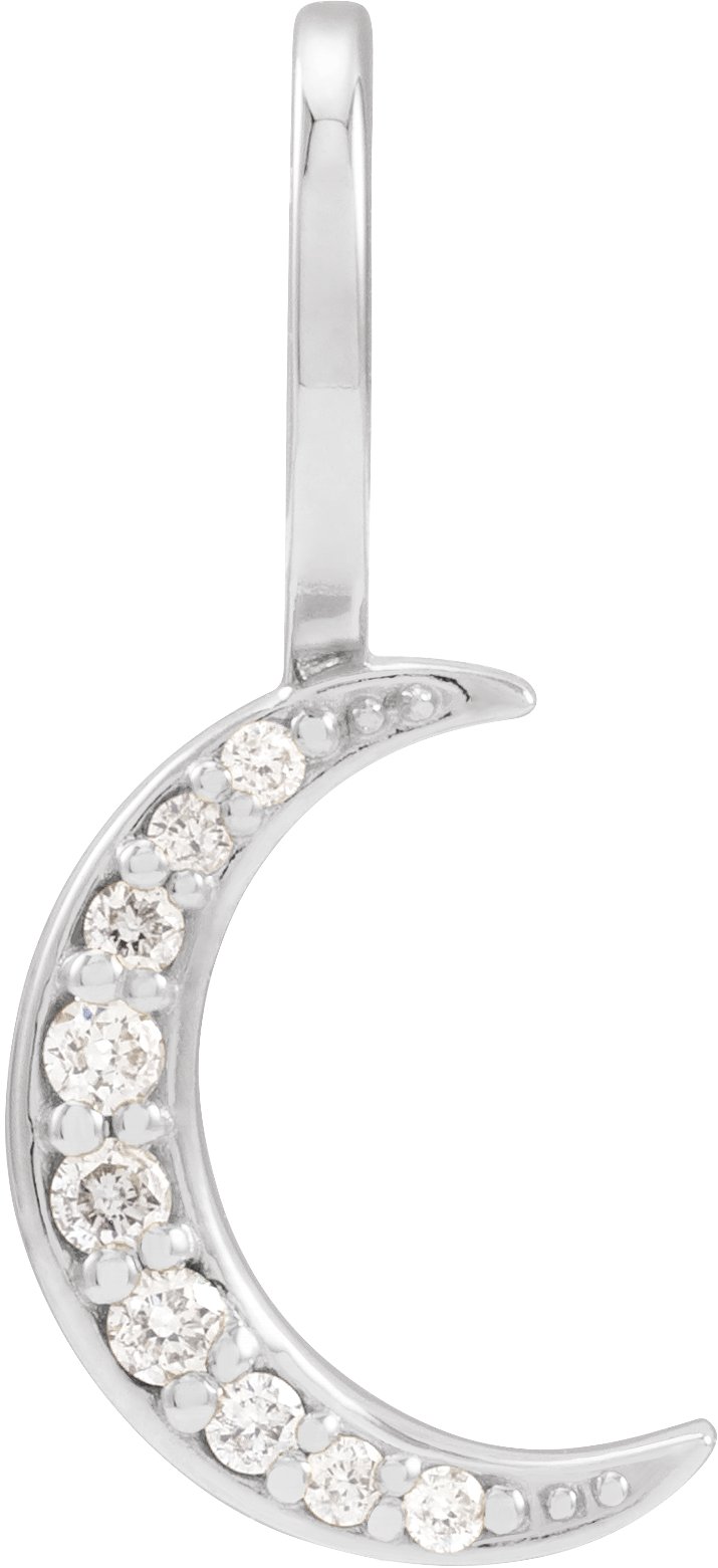 Platinum .07 CTW Natural Diamond Crescent Moon Charm/Pendant